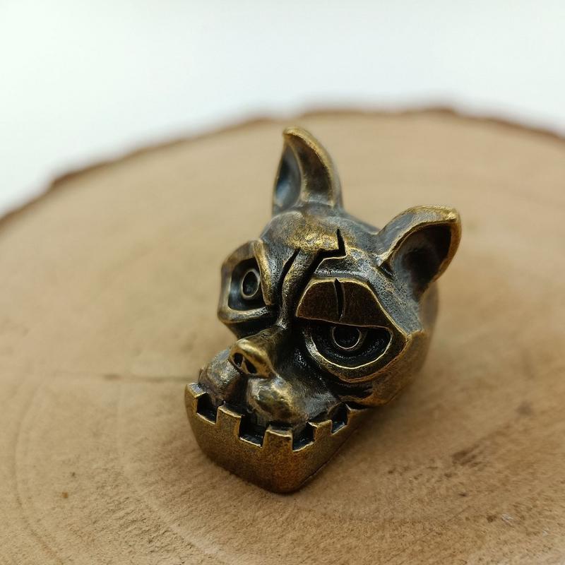 Edc Carry Pack - Pendentif en laiton tête de bouledogue