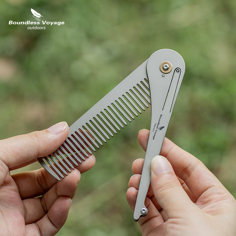Comb Pocket Titanium - Peigne pliant antistatique en titane pur,
