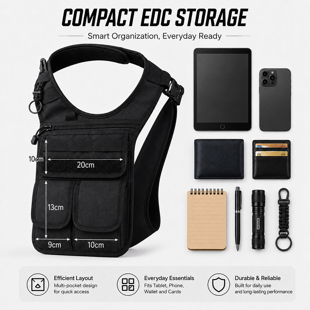 Sac à bandoulière tactique QX, - Edc Carry Bag For Men avis et prix