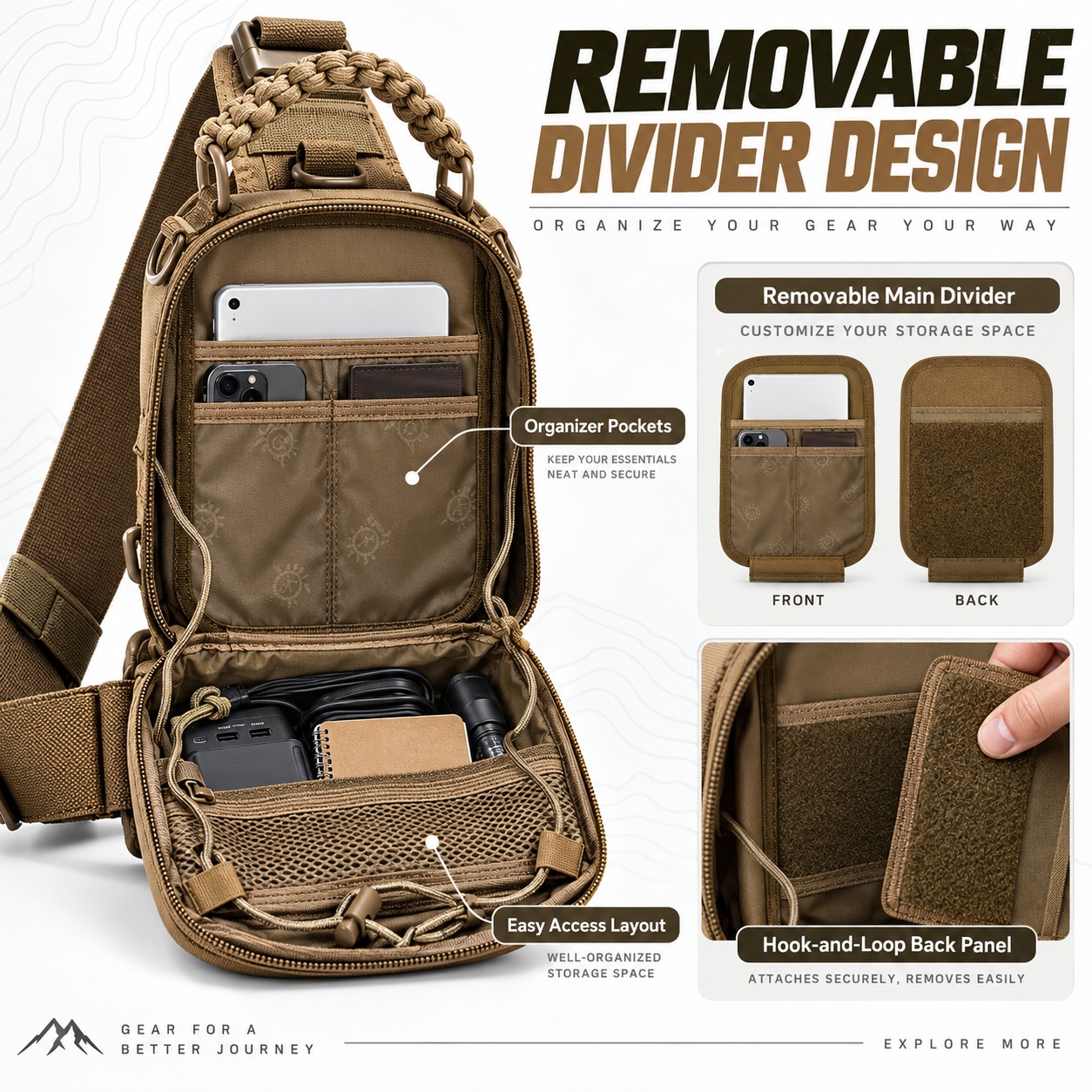 Sac de poitrine tactique, sac  - Edc Carry Bag For Men avis et prix