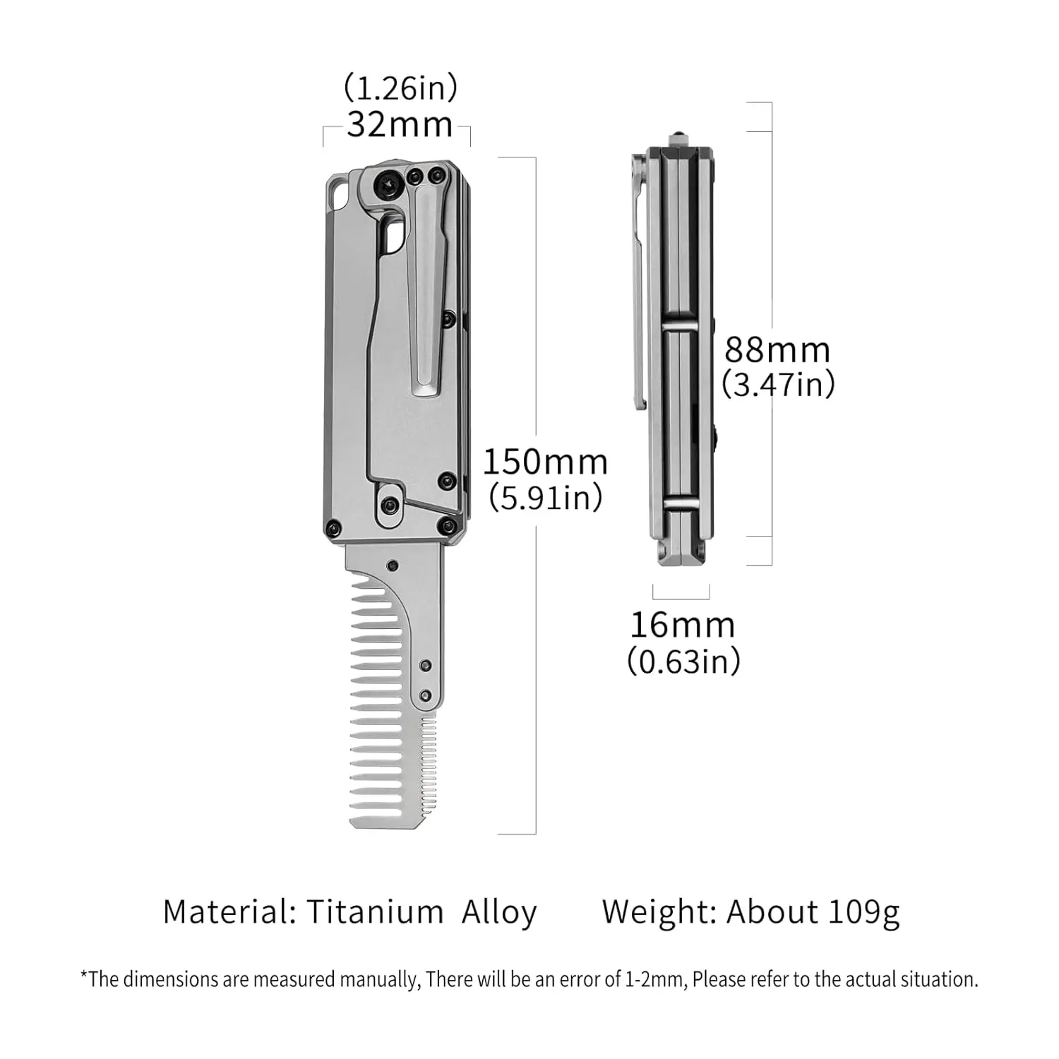 FEGVE TC347 Couteau utilitaire - Comb Pocket Titanium avis et prix